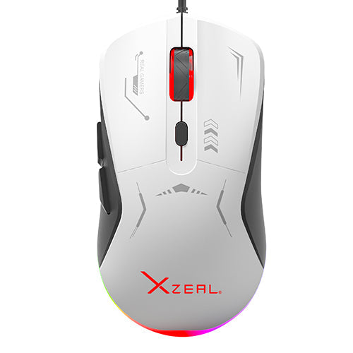 Mouse Gamer XST-401 Alámbrico Blanco-Negro