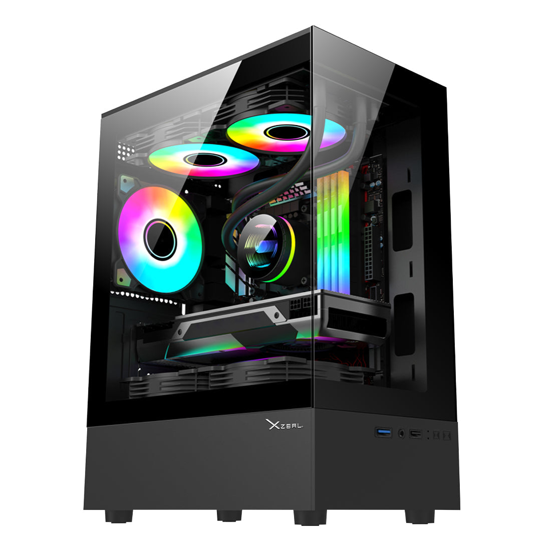Gabinete Gamer XZY1 M-ATX Color Negro