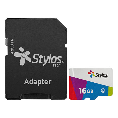 Memoria Stylos MicroSD 16GB Clase 10 con adaptador Negro