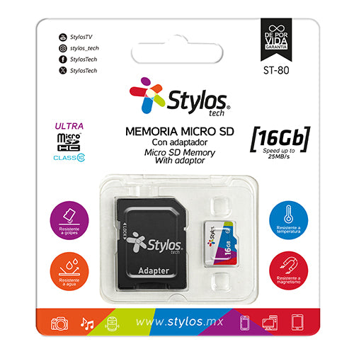 MicroSD 16GB Con Adaptador