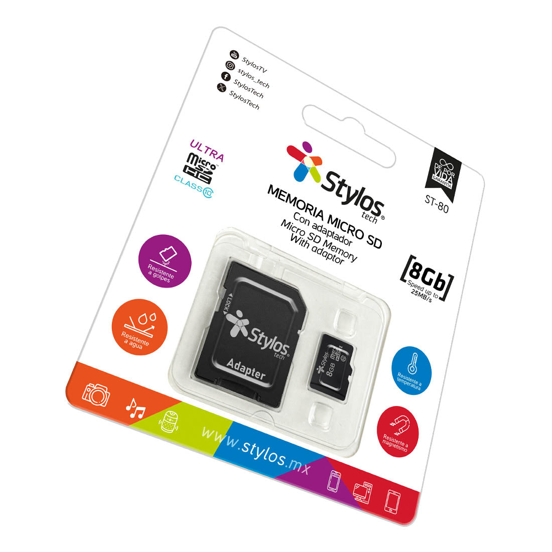 Memoria MicroSD 8GB Con Adaptador