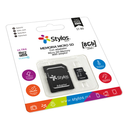 Memoria MicroSD 8GB Con Adaptador