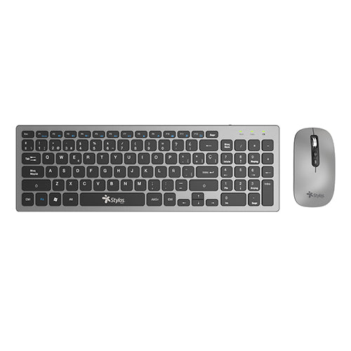 Combo Inalámbrico Recargable 2 en 1 Teclado + Mouse Gris