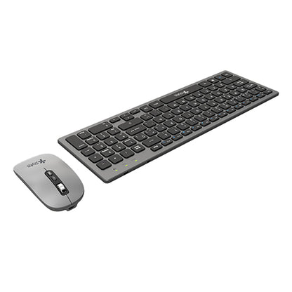 Combo Inalámbrico Recargable 2 en 1 Teclado + Mouse Gris