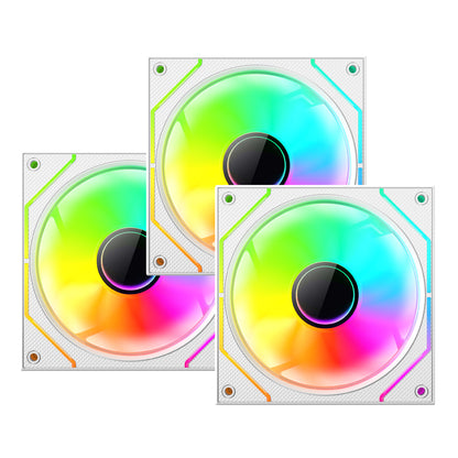 Kit 3 Ventiladores ARGB Color Blanco
