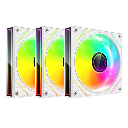 Kit 3 Ventiladores ARGB Color Blanco